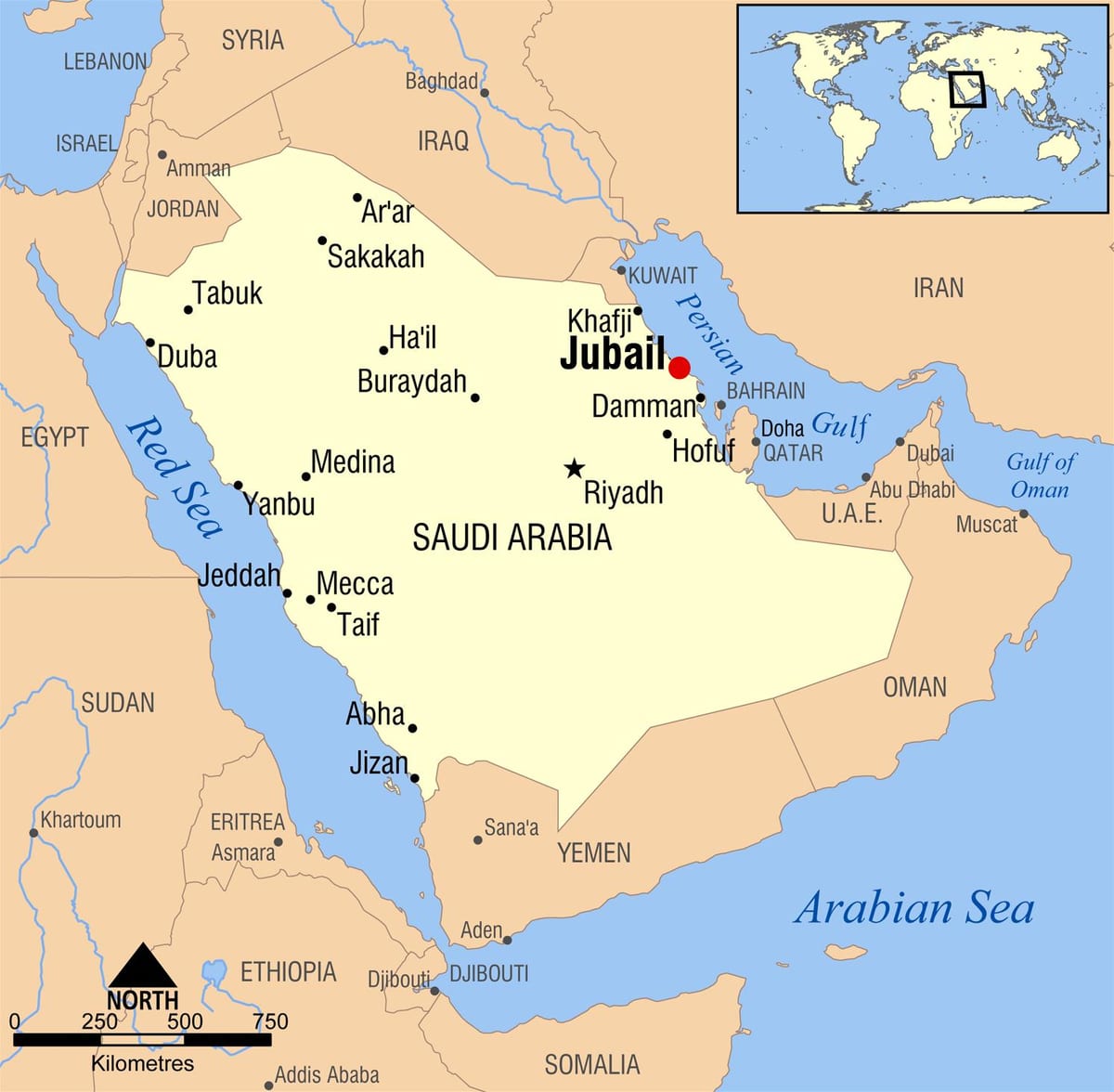 jubail KSA வரைபடம்