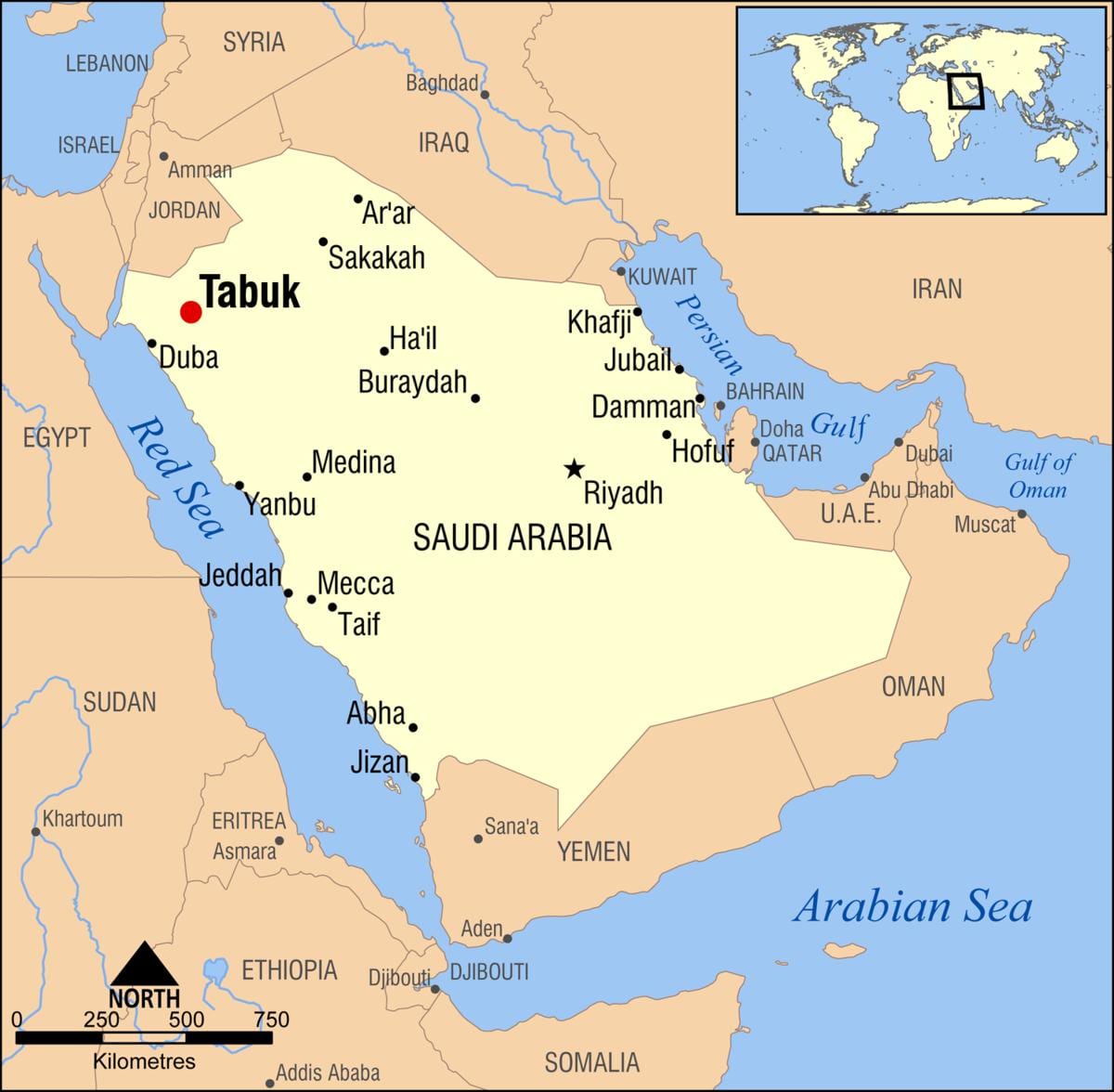 tabuk KSA வரைபடம்