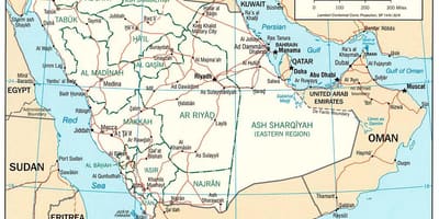 வரைபடம் சவுதி அரேபியா நகரத்தின் பெயர் கொண்டு